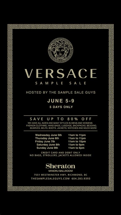 versace sample sale 2024 canada|versace clearance.